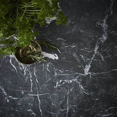 black worktop in marble style