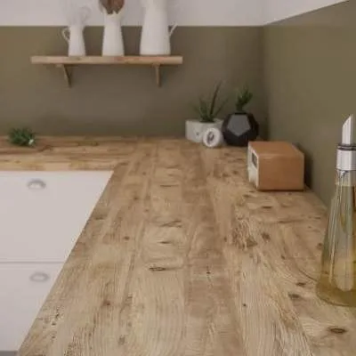 wood effect 3m laminate worktop in a planked style