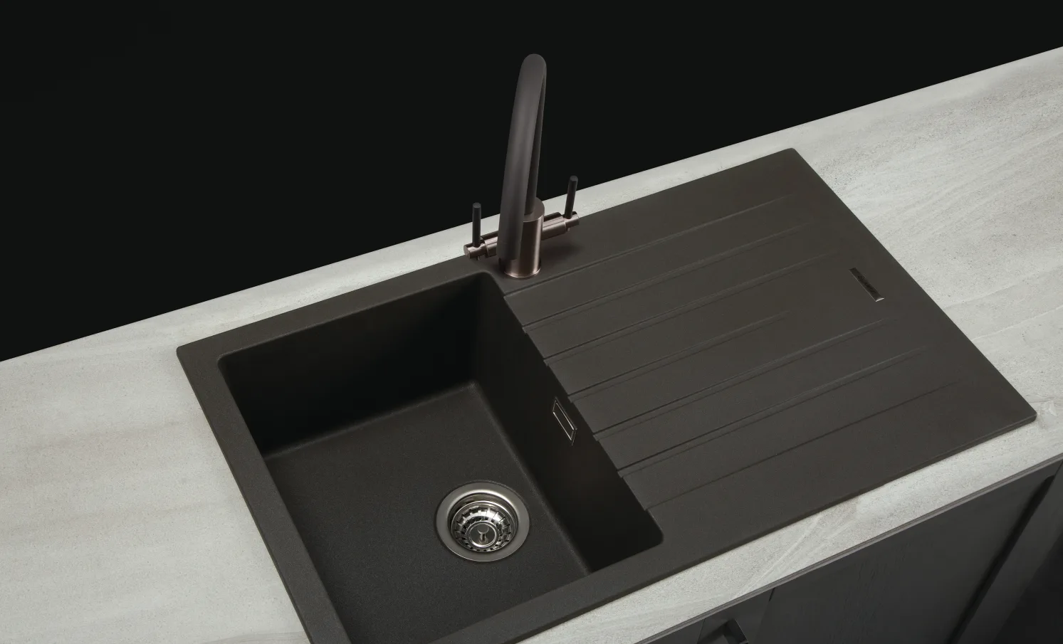 Gunmetal Grey Granite 1.0 Bowl Sink - Image 2