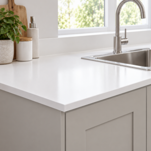Crisp White Square Edge Worktop - Image 2