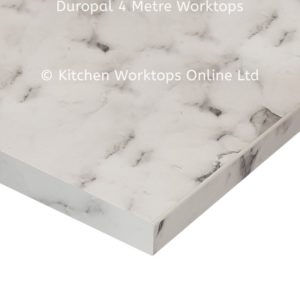 Duropal 4 metre kitchen worktop in square edge carrara marble