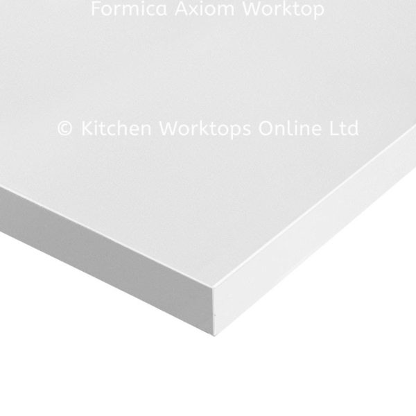 crisp white square edge laminate kitchen worktop