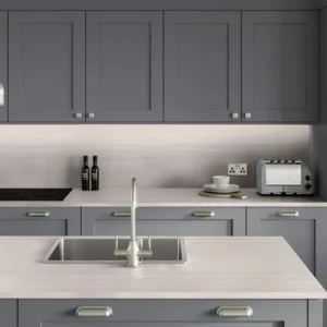 Alternative view of Layered Sand Square Edge Worktop