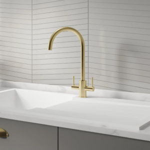 Alternative view of Twin Lever Brass Tap