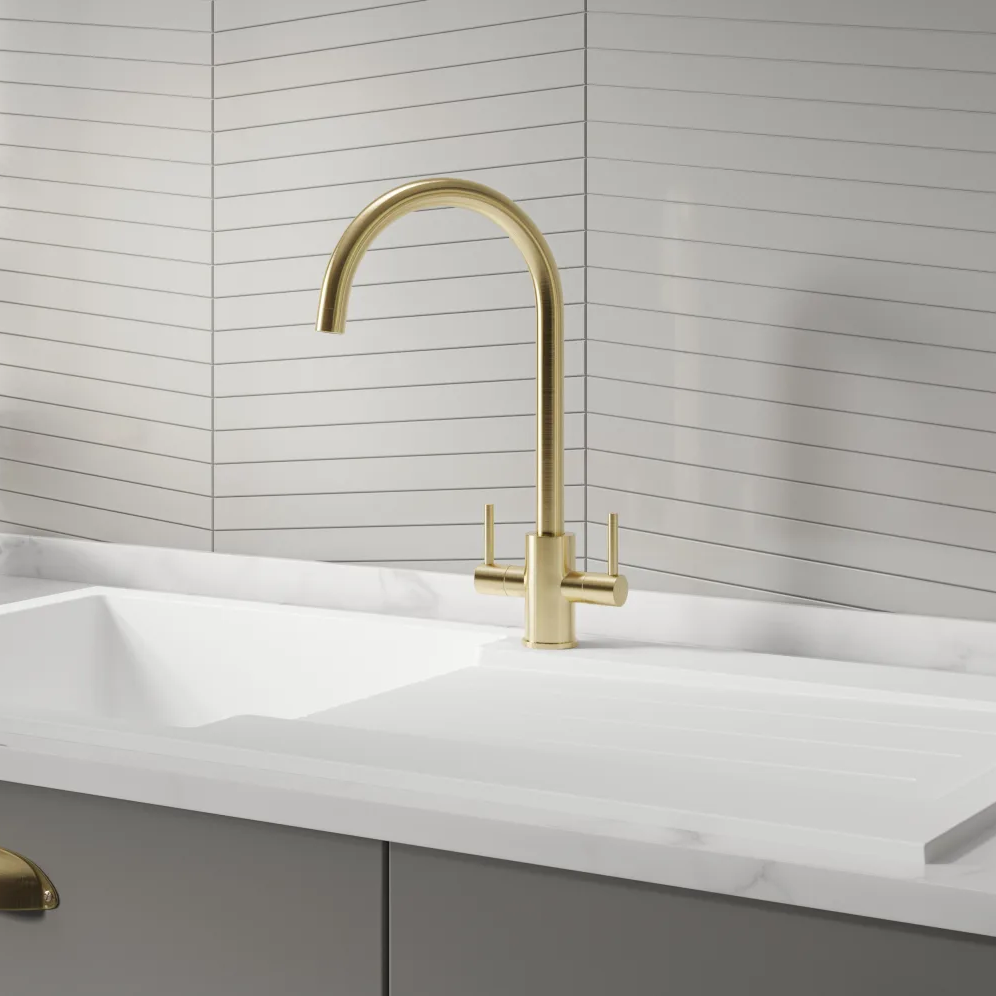 Twin Lever Brass Tap - Image 2