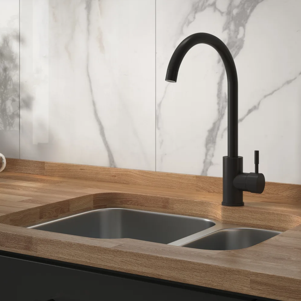 Side Lever Matt Black Tap - Image 2