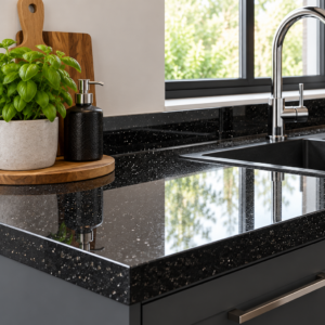 Black Sparkle Andromeda Square Edge